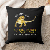 悪いなイグアナひげドラゴン食べがレッスンプランを計画。 クッション (ブランケット)