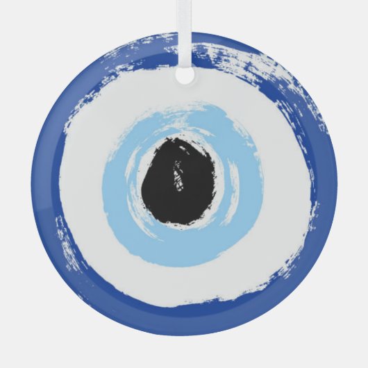 悪いアイプリント丸ガラスぶら下がったのオーナメント ガラスオーナメント (正面)
