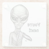 悪いエイリアンあなたは次！ ガラスコースター (裏面)