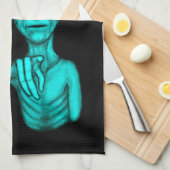 悪いエイリアンあなたは次！ キッチンタオル (四つ折り)