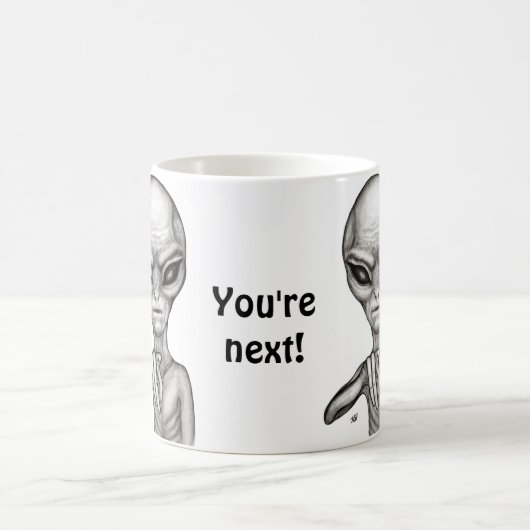 悪いエイリアンあなたは次! コーヒーマグカップ (中央)