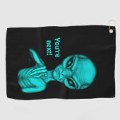 悪いエイリアンあなたは次！ ゴルフタオル (横)