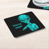 悪いエイリアンあなたは次！ スクエアペーパーコースター (アングル)