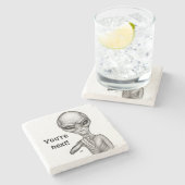 悪いエイリアンあなたは次！ ストーンコースター (横)