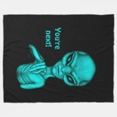 悪いエイリアンあなたは次！ フリースブランケット (正面(横))