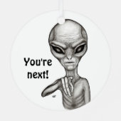 悪いエイリアンあなたは次! メタルオーナメント (裏面)