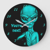 悪いエイリアンあなたは次! ラージ壁時計 (正面)
