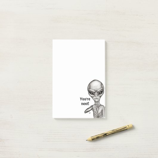 悪いエイリアンあなたは次！注記 ポストイット (デスク上)