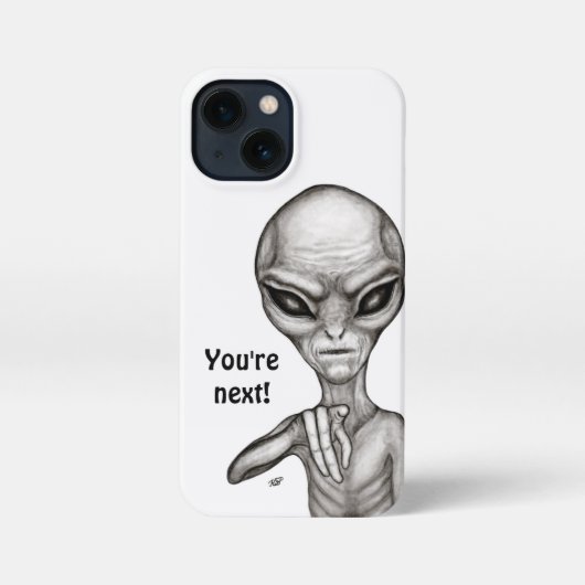悪いエイリアンあなたは次！ iPhoneケース (裏面)