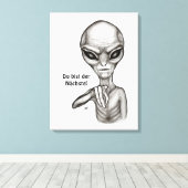 悪いエイリアンデュ・ビスト・デ・ナチェスト！ キャンバスプリント (インサイチュ (ウッドフロア))