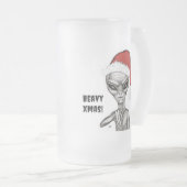 悪いエイリアン、重いクリスマス! フロストグラスビールジョッキ (正面右)