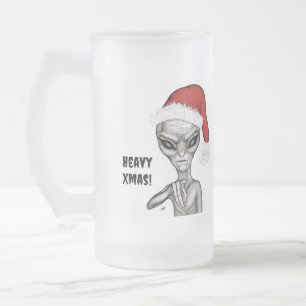 悪いエイリアン、重いクリスマス! フロストグラスビールジョッキ