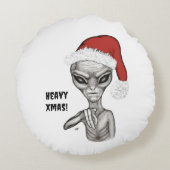 悪いエイリアン、重いクリスマス! ラウンドクッション (裏面)