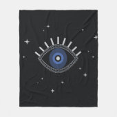 悪いエネルギー、悪い目からの青い目の保護 フリースブランケット (正面)