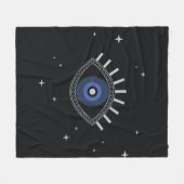 悪いエネルギー、悪い目からの青い目の保護 フリースブランケット (正面(横))