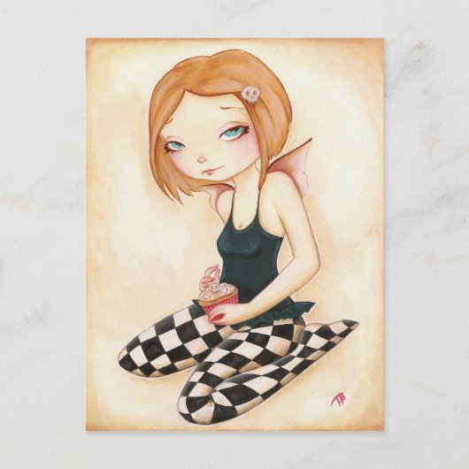 悪いカップケーキ – 妖精のファンタジーカップケーキ ポストカード (正面)