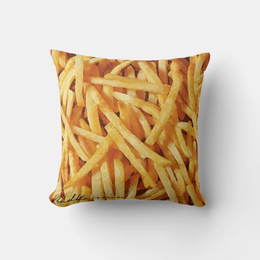 悪いカルマはフライドポテトの枕を設計します クッション (正面)