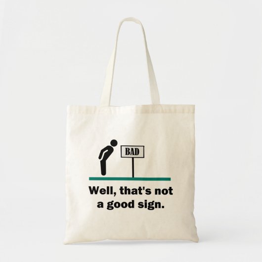 悪いサインのおもしろいノベルティパパのユーモア トートバッグ (正面)