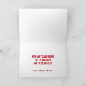 悪いサンタの犬のマグショットのおもしろいクリスマス カード (内部)