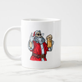 悪いサンタクロース、ロック、ビール、葉巻 ジャンボコーヒーマグカップ