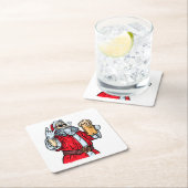 悪いサンタクロース、ロック、ビール、葉巻 スクエアペーパーコースター (インサイチュ)