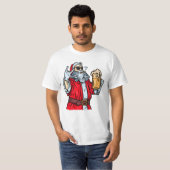 悪いサンタクロース、ロック、ビール、葉巻 Tシャツ (正面フル)