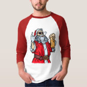 悪いサンタクロース、ロック、ビール、葉巻 Tシャツ (正面)