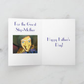 悪いステップ母カードユーモアの侮辱のためにパパを感謝していして下さい サンキューカード (内部)