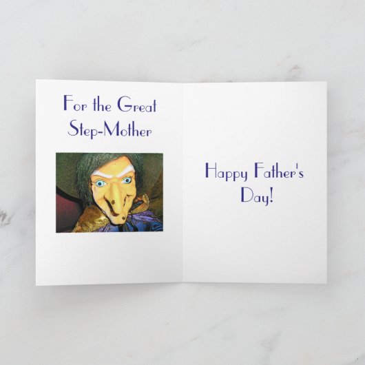 悪いステップ母カードユーモアの侮辱のためにパパを感謝していして下さい サンキューカード (内部)