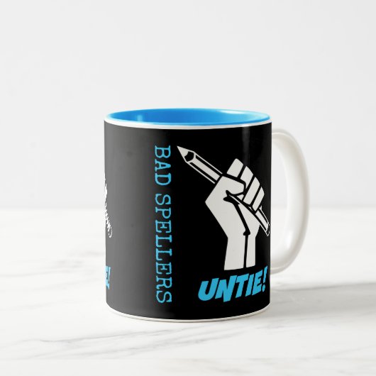 悪いスペラーズアンタイ！最初の文法ユーモアを浮き彫りにする ツートーンマグカップ (正面右)