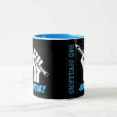 悪いスペラーズアンタイ!最初の文法ユーモアを浮き彫りにする ツートーンマグカップ (中央)