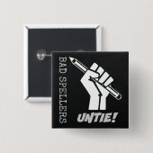 悪いスペラーズアンタイ！最初の文法ユーモアを浮き彫りにする 缶バッジ (正面&裏面)