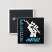 悪いスペラーズアンタイ！最初の文法ユーモアを浮き彫りにする 缶バッジ (正面&裏面)