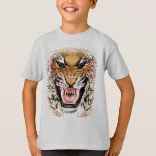 悪いトラの顔のワイシャツ Tシャツ