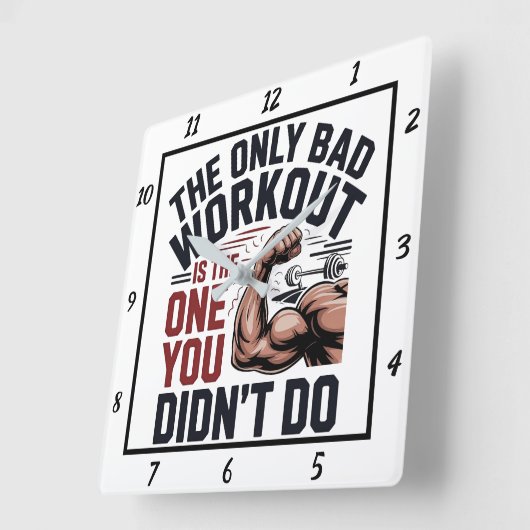 悪いトレーニングだけが君がしなかった スクエア壁時計 (傾斜)