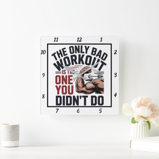 悪いトレーニングだけが君がしなかった スクエア壁時計 (ホーム)