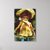 悪いドラ人形、人形幽霊のよく出る製品の怖い芸術 キャンバスプリント (正面)