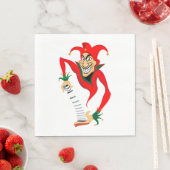 悪いニヤニヤのジェスター・ジョーカーとジャック・イン・ザ・ボックス スタンダードランチョンナプキン (インサイチュ)