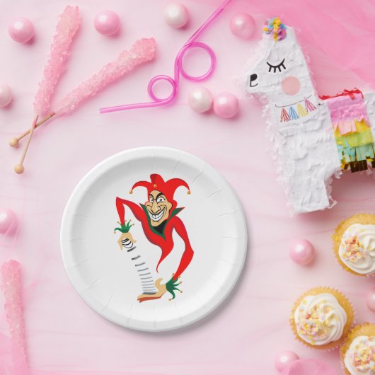 悪いニヤニヤのジェスター・ジョーカーとジャック・イン・ザ・ボックス ペーパープレート (パーティー)