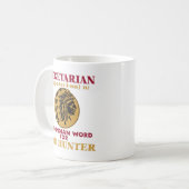 悪いハンターのための菜食主義の古いインドの単語 コーヒーマグカップ (正面左)