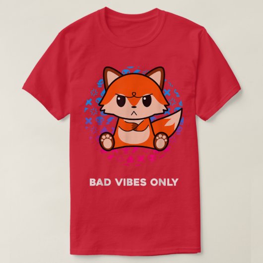 悪いバイブのみ不機嫌な外観のおたくゴシック Tシャツ (デザイン正面)