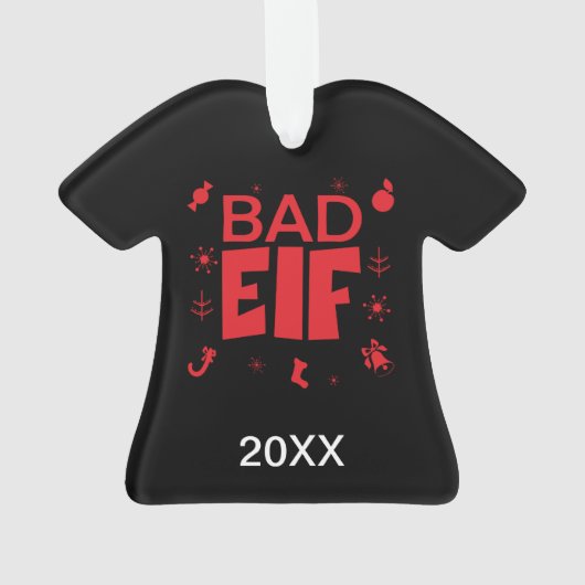 悪いパーソナライズされた小妖精や小人 オーナメント (裏面)