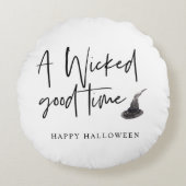 悪いモダングッドタイム引用文 |ハッピーハローウィン ラウンドクッション (正面)