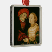 悪い一致させたカップル メタルオーナメント (右)