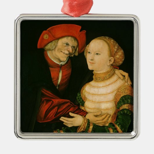 悪い一致させたカップル メタルオーナメント (正面)