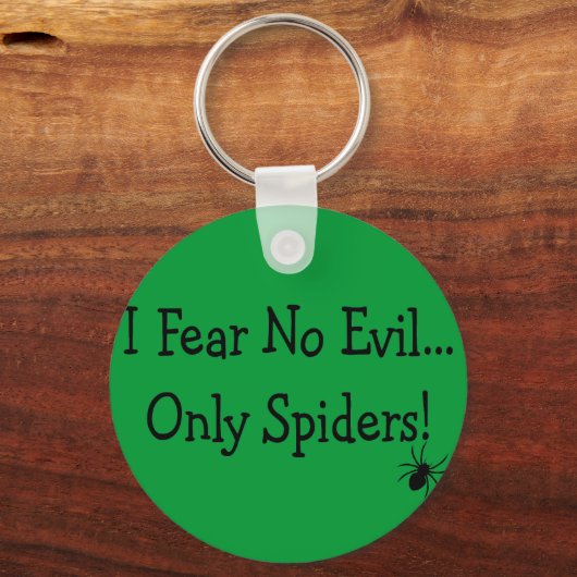 「悪い事は恐くない、蜘蛛ばかりだ」 – -Tシャツと贈り物 キーホルダー (正面)