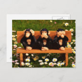 悪い事を聞かない話と悪い事を聞かない、悪い事はがきがない ポストカード (正面/裏面)