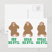 悪い事を話聞かない ポストカード (正面/裏面)