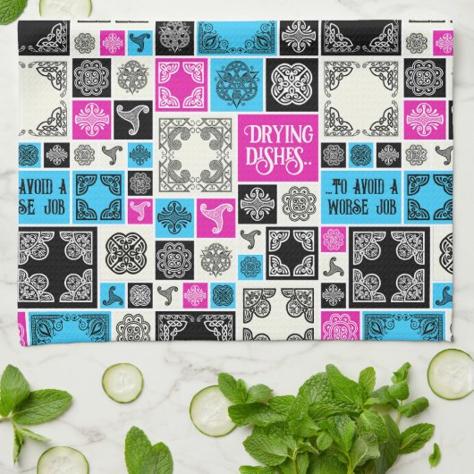 悪い仕事パターンを避けるために皿を乾かすおもしろい キッチンタオル (折り畳み)