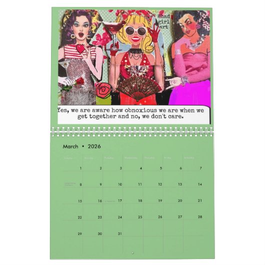 悪い女の子のアートカレンダー カレンダー (3月 2026)